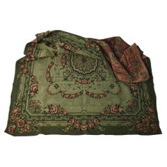 Couvre-lit en tapisserie hongroise vintage, textile floral, années 1950