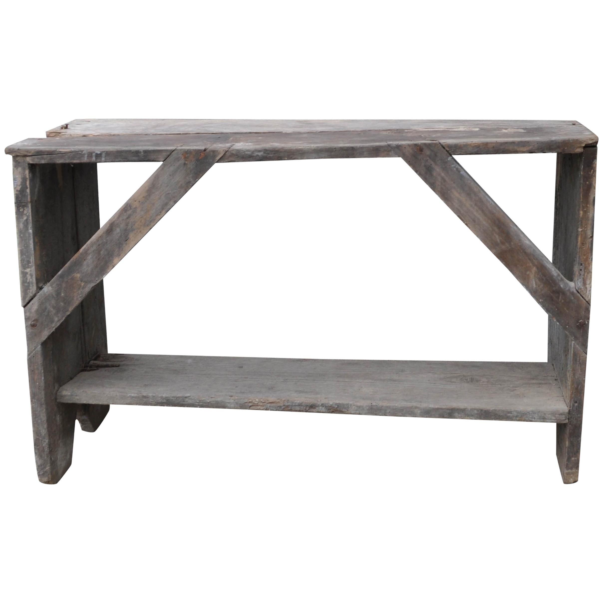 Hungarian Water Bench with Worn Patina For Sale