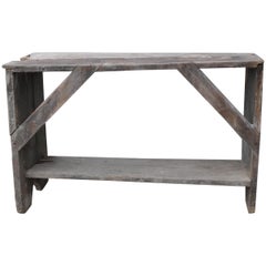 Antique Hungarian Water Bench with Worn Patina