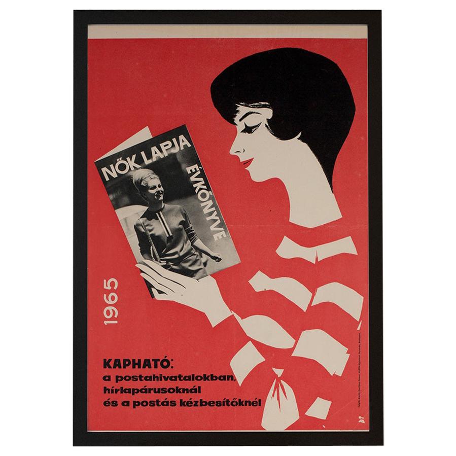 Hungarian Womens' Newspaper Yearbook Advertising Poster, 1964, Balogh For Sale