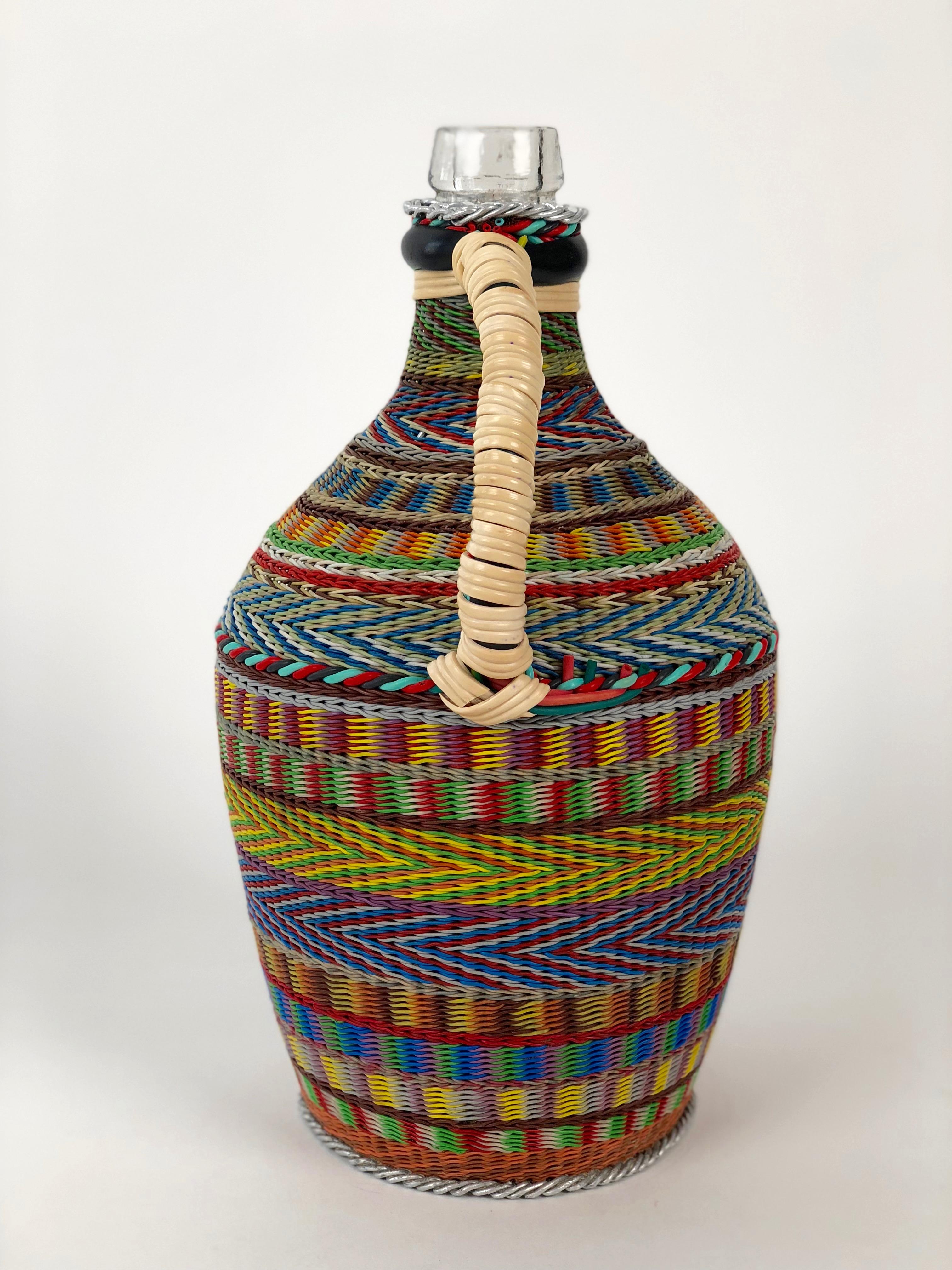 Other Hungarian Woven Wire Bottle, 1960 For Sale