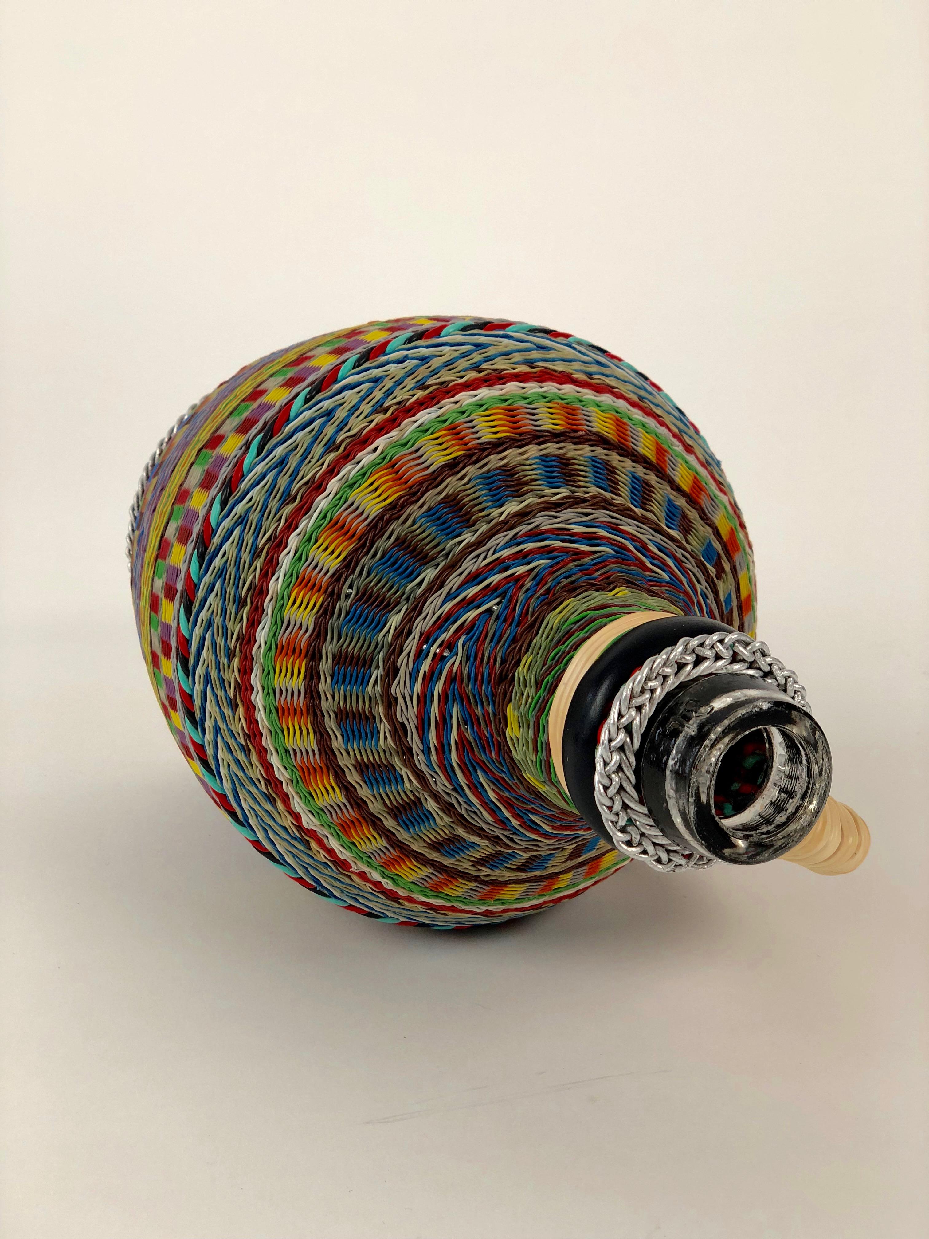Hungarian Woven Wire Bottle, 1960 For Sale 1