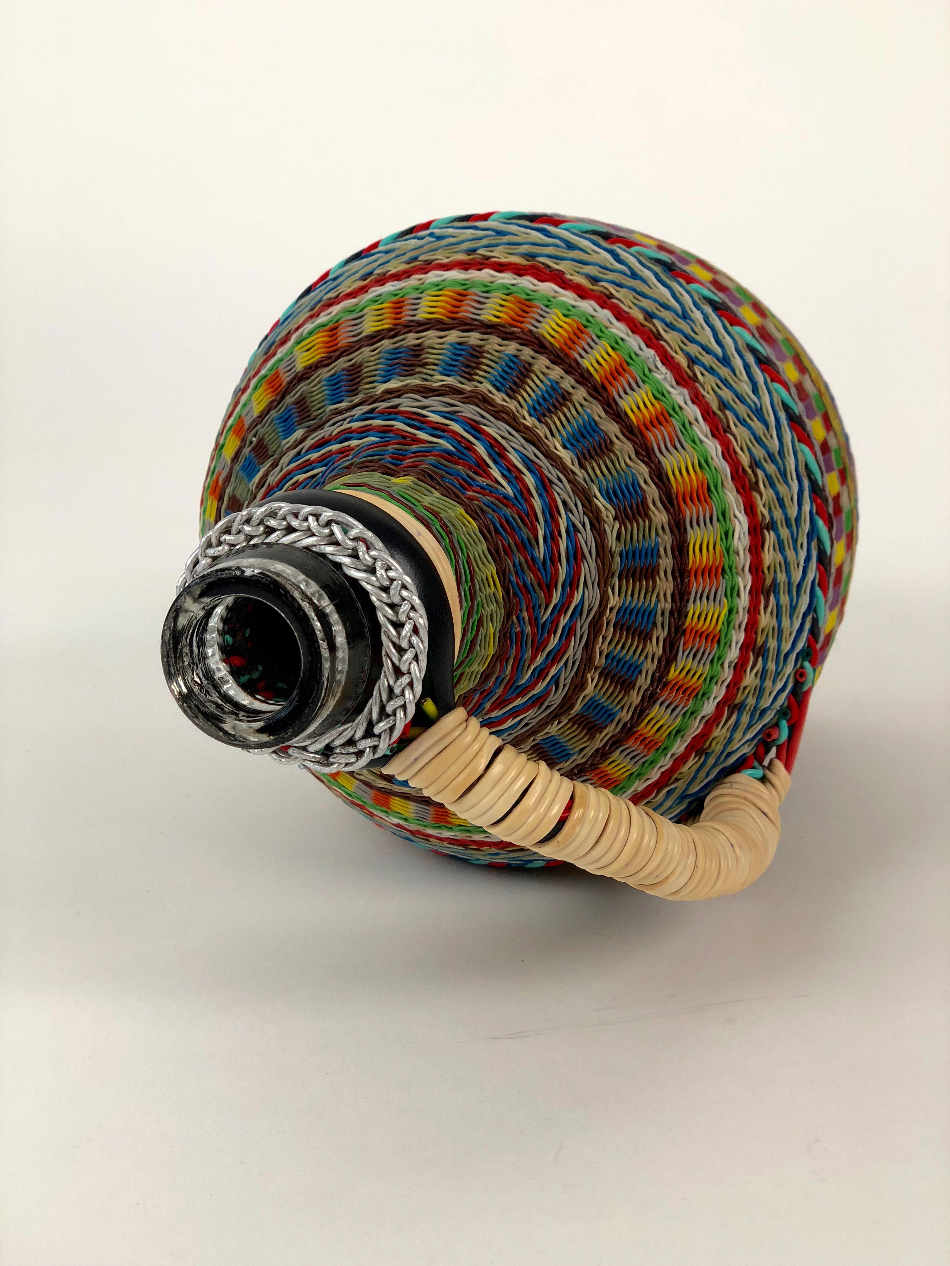 Hungarian Woven Wire Bottle, 1960 For Sale 2