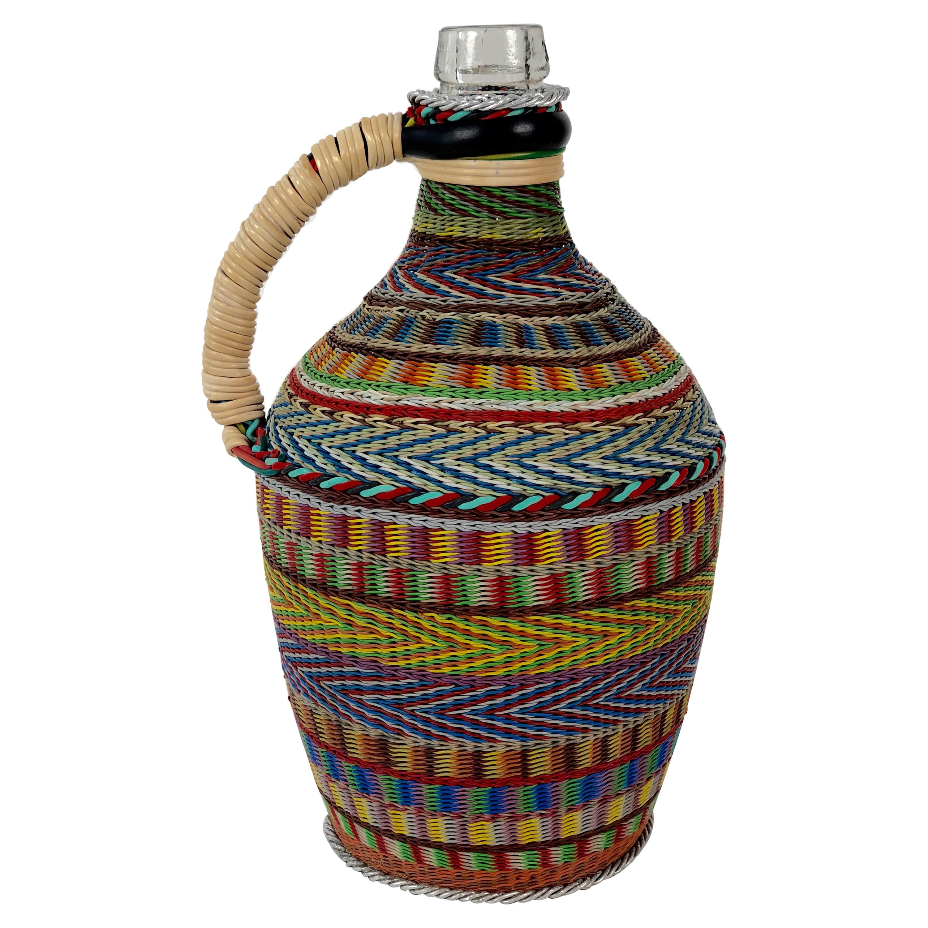 Hungarian Woven Wire Bottle, 1960