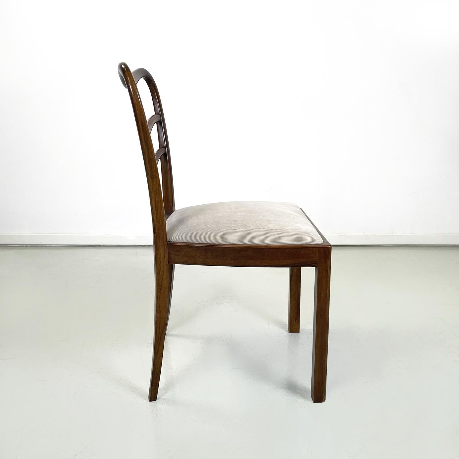 Hungarian Hungary Art Deco Chairs in wood and beige corduroy velvet, 1930s For Sale