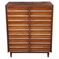 Hungerford Mahogany Mid Century Modern Dresser Tall Chest of Drawers 45" (commode à tiroirs)