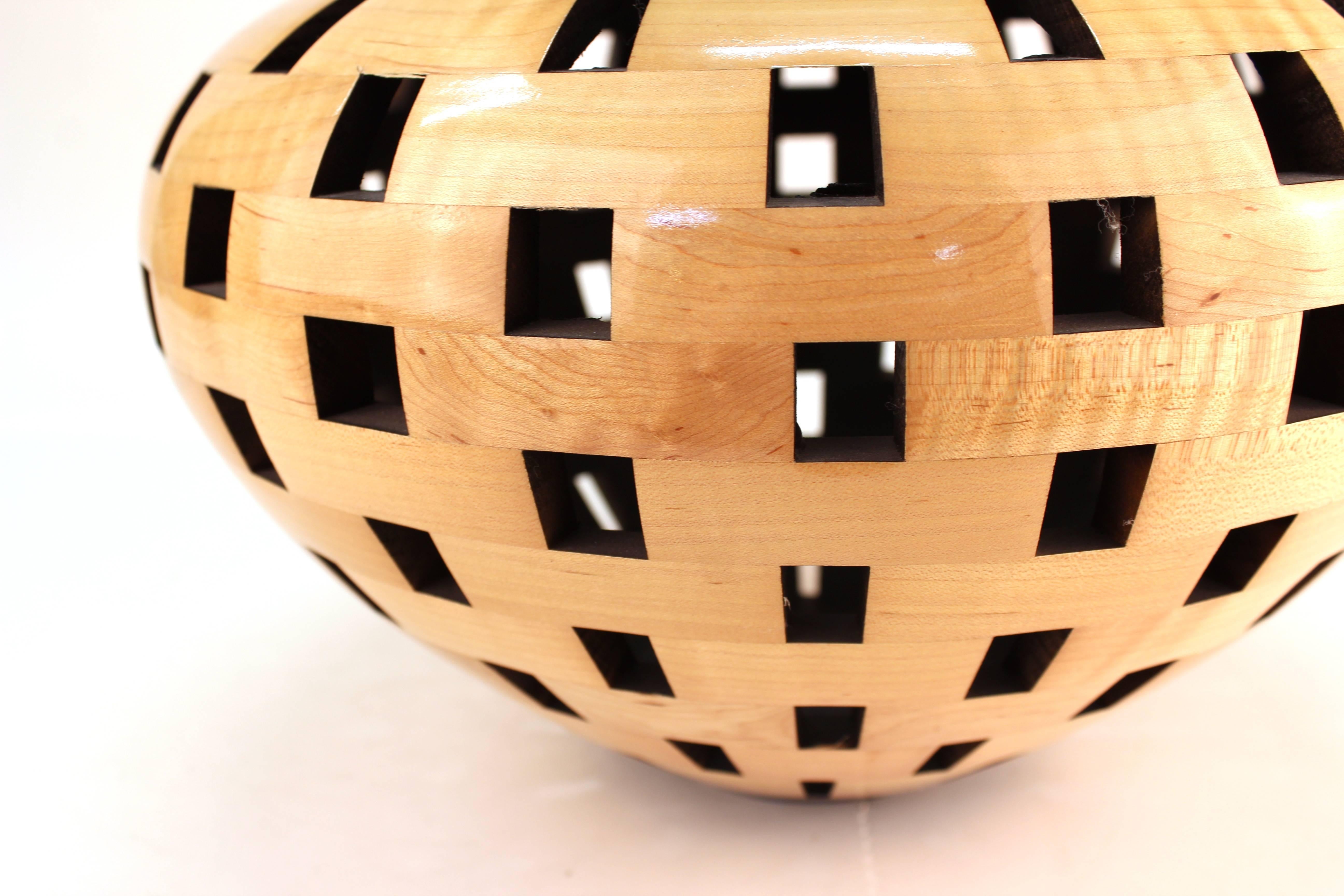 segmented wooden vases
