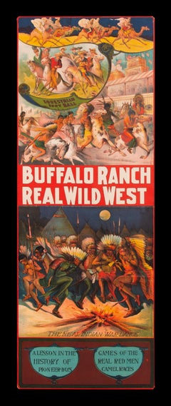 Hunt Brother Circus & Wild West Show Dreiseitige Brosche mit Jagdmotiv, um 1900-1910