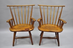 Hunt Country Furniture Pine and Oakwood Chairs, Hickory Style Set of Six