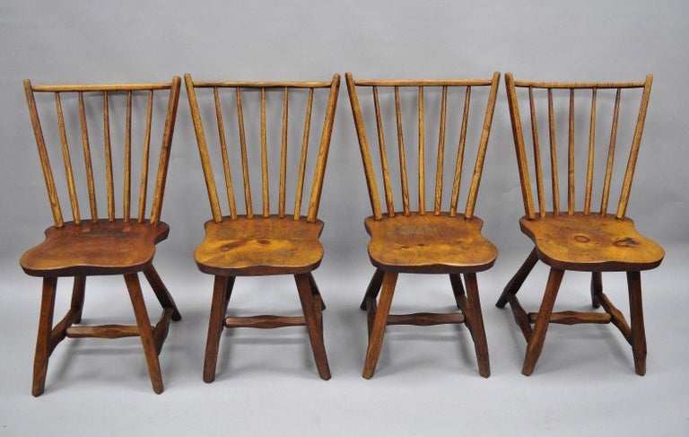 Hunt Country Furniture Pine And Oakwood Chairs Hickory Style Set