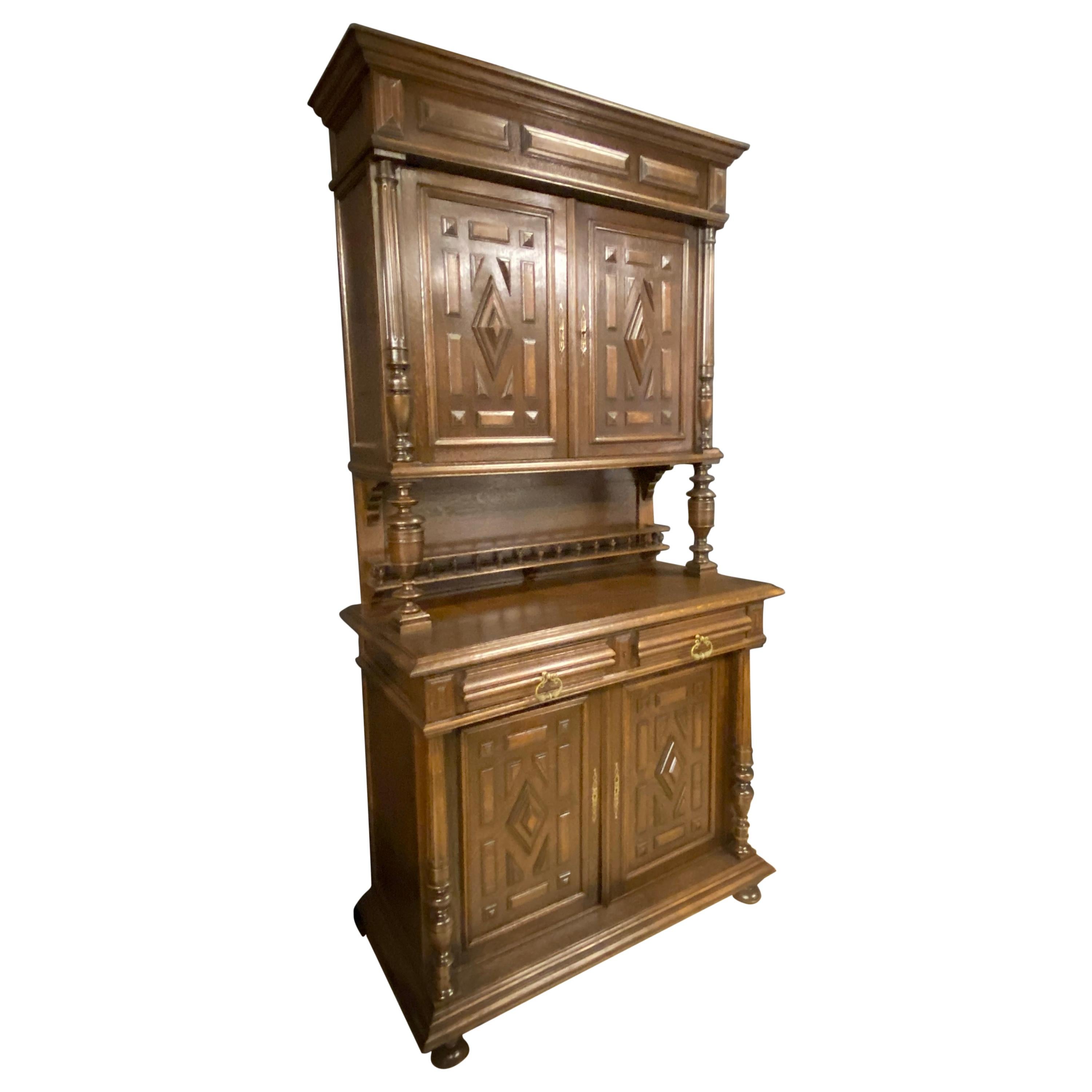 Armoire de chasse en chêne, meuble de bar en vente