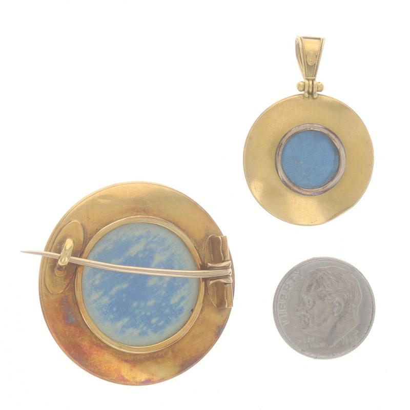 Hunt & Roskell viktorianische Brosche mit Anhänger aus Gelbgold mit Saphir, Rubin und Diamant in Gelbgold18k im Zustand „Gut“ in Greensboro, NC