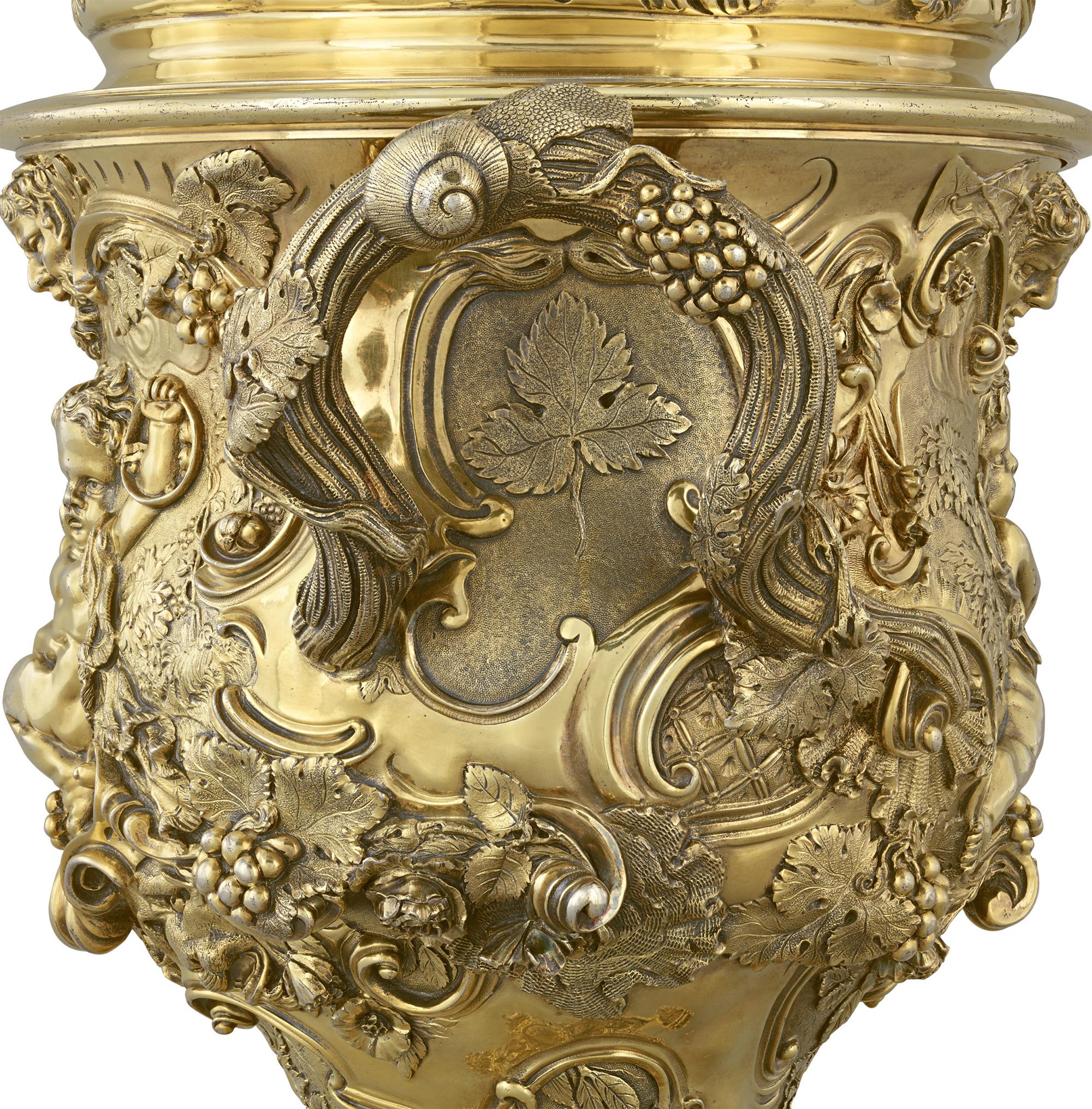 English Hunt & Roskell Silver-Gilt Presentation Cup For Sale