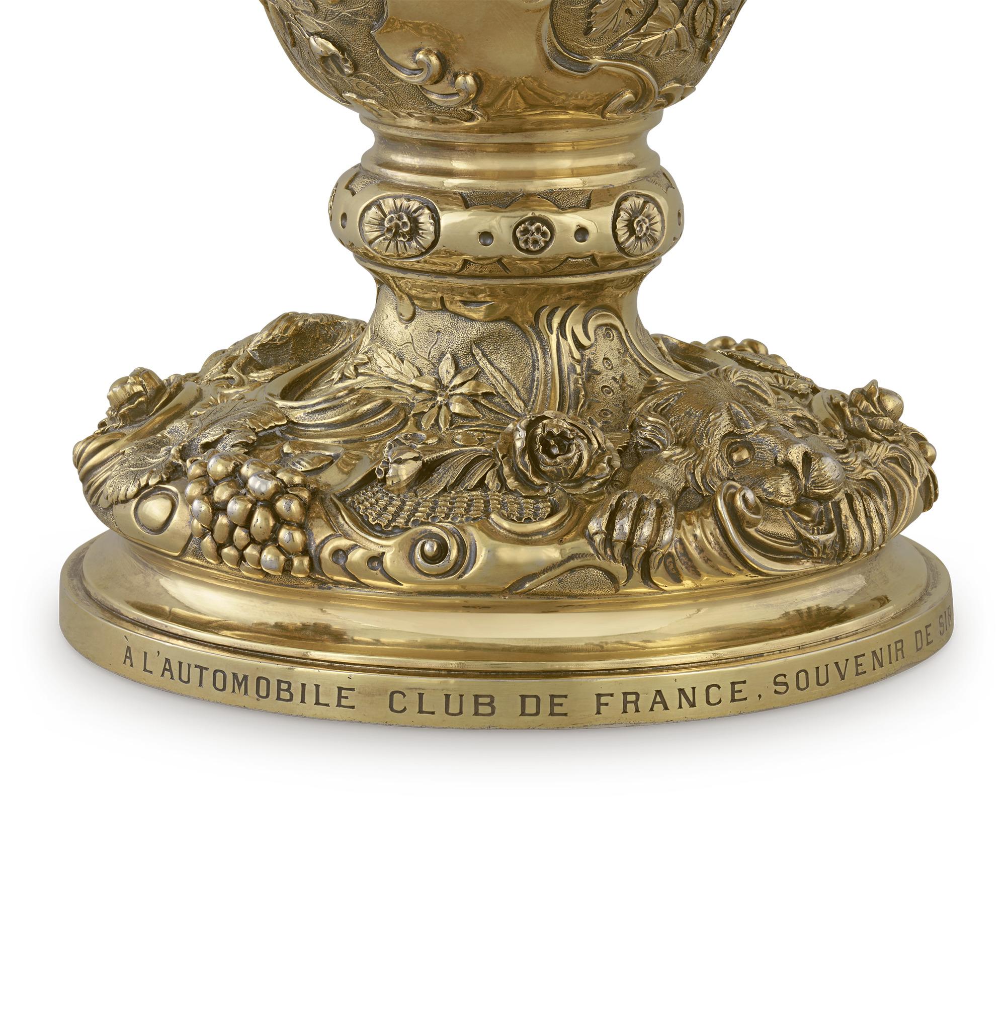 Hunt & Roskell Silver-Gilt Presentation Cup In Excellent Condition For Sale In New Orleans, LA