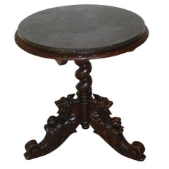 Hunt Side/End Table with Marble Top and Gargoyle Base, circa 1890