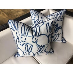 Hunt Slonem "Bunny Hutch" in Navy & White 22" Pillow - Single