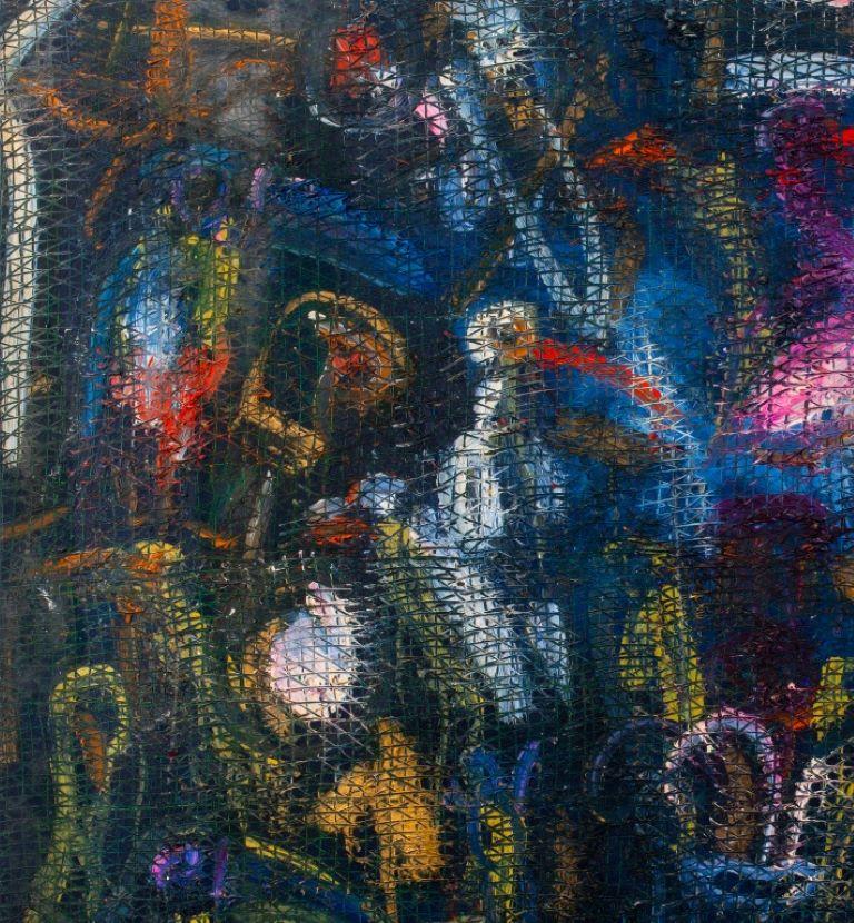 Hunt Slonem „Hornbills“, Ölgemälde auf Leinwand, 1995 (Expressionismus) im Angebot