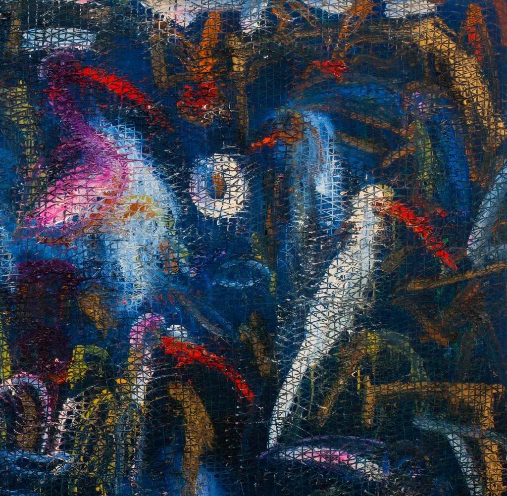 Hunt Slonem „Hornbills“, Ölgemälde auf Leinwand, 1995 (amerikanisch) im Angebot