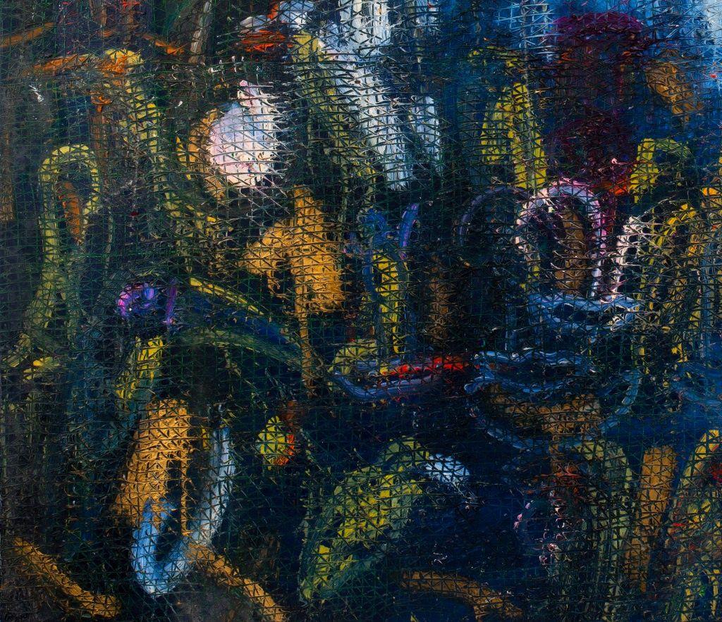 Hunt Slonem „Hornbills“, Ölgemälde auf Leinwand, 1995 (Handbemalt) im Angebot