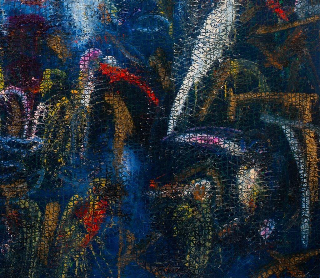 Hunt Slonem „Hornbills“, Ölgemälde auf Leinwand, 1995 im Zustand „Gut“ im Angebot in Astoria, NY