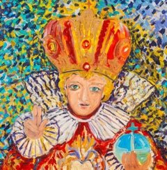 Hunt Slonem "Infant of Prague" Oil on Canvas, 1986
