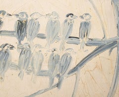 Hunt Slonem "Java Rice Birds" Oil on Canvas, 1993