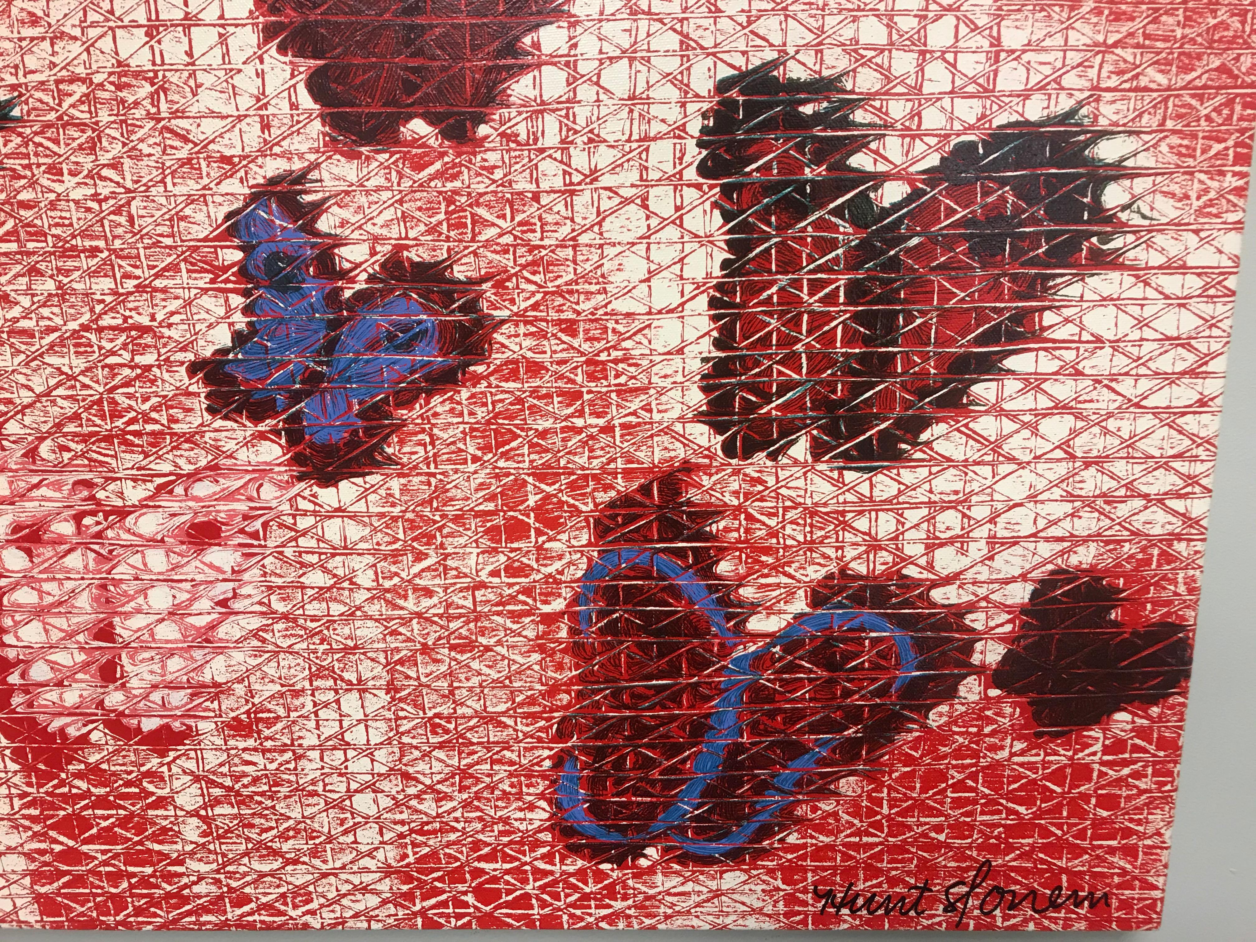 Untitled #10 - Beige Animal Print by Hunt Slonem