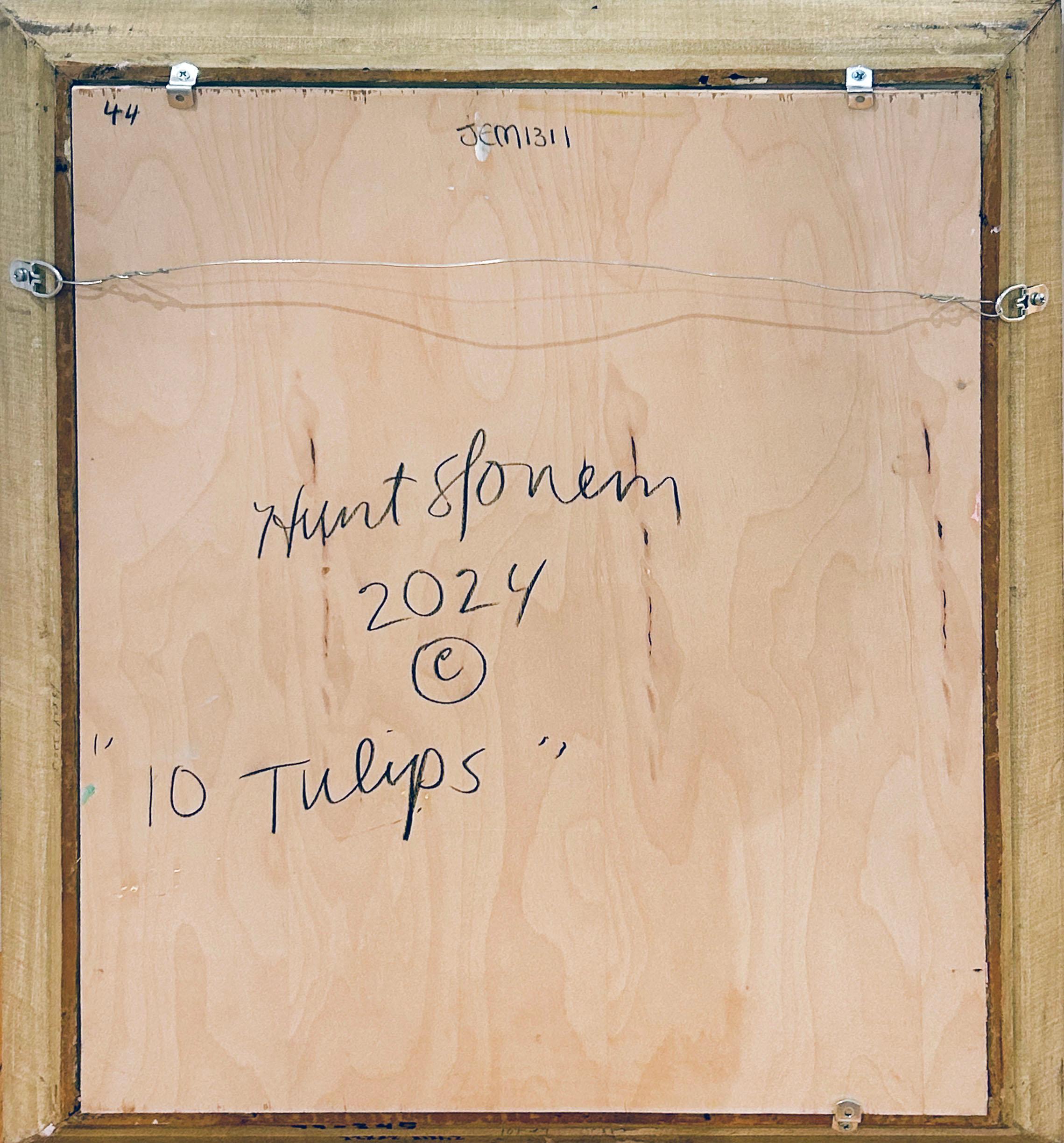 Artist:  Slonem, Hunt
Title: 10 Tulips
Date:  2024
Medium:  Oil on Wood
Unframed Dimensions:  24
