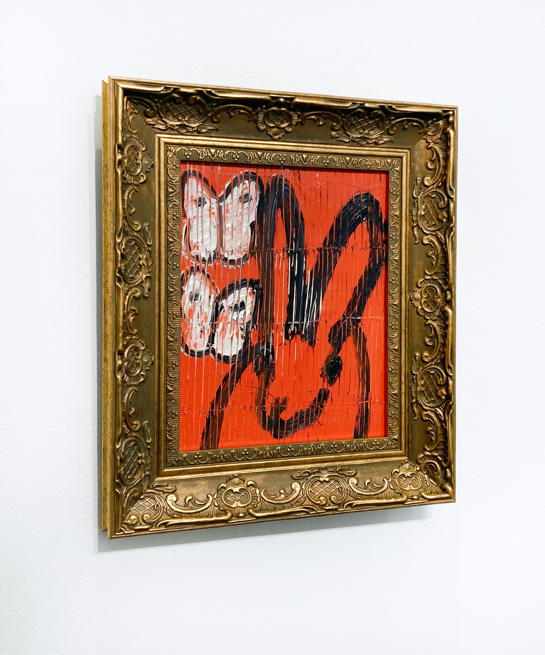 2 Fly Bunny - Brown Animal Painting by Hunt Slonem
