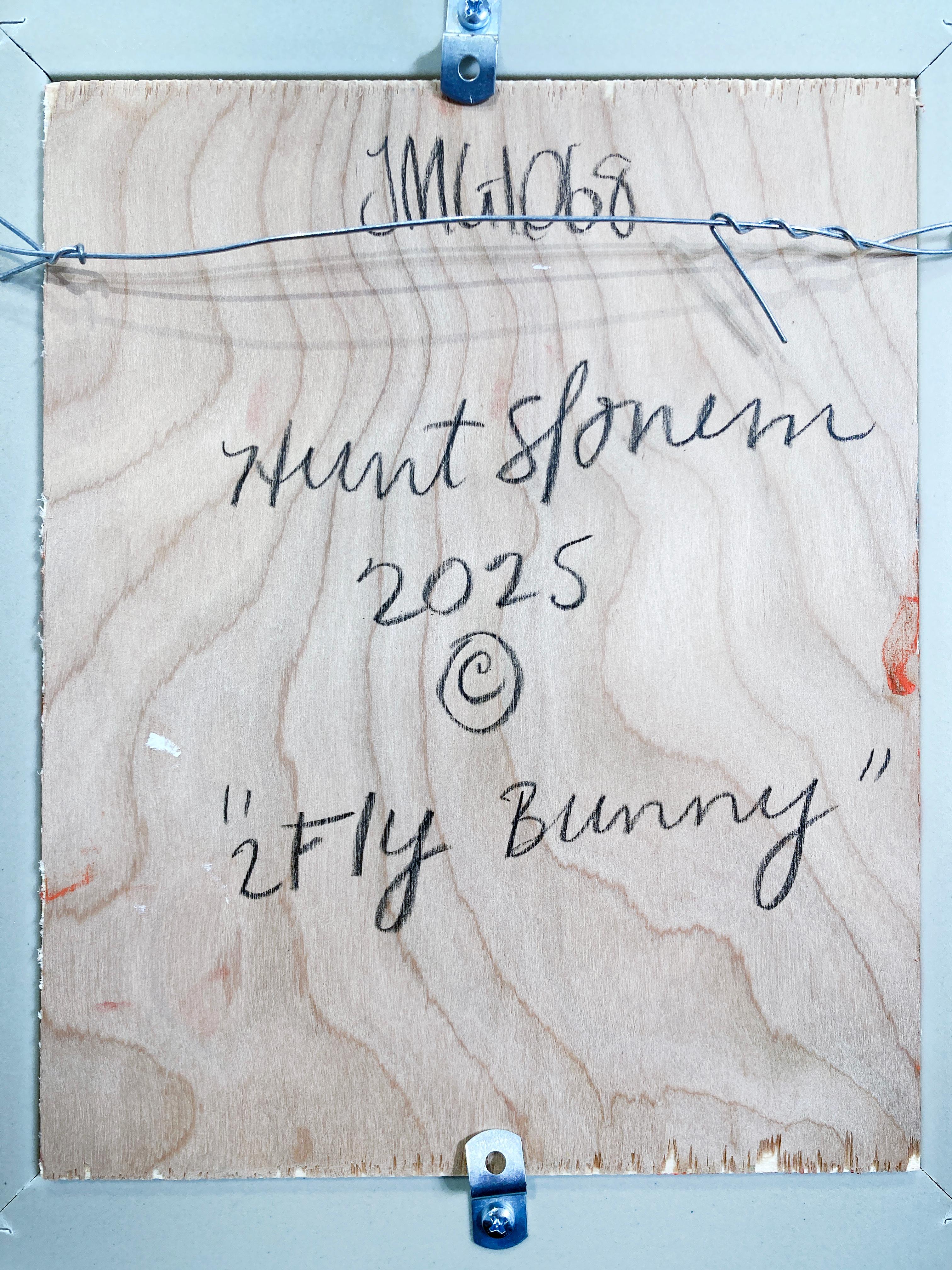 Artist:  Slonem, Hunt
Title:  2 Fly Bunny
Date:  2025
Medium:  Oil on wood
Unframed Dimensions:  10