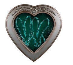2 in Green Diamond Heart