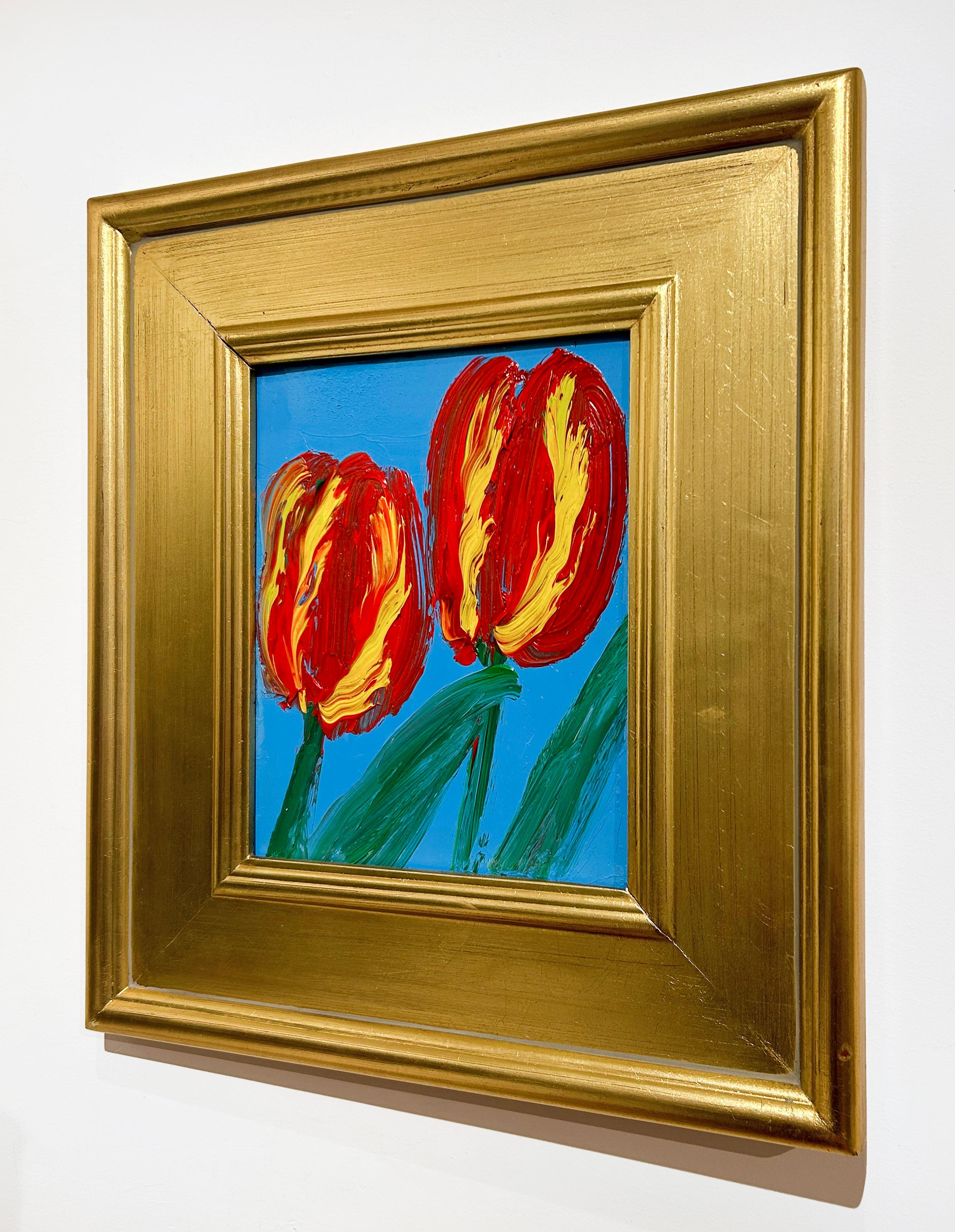 Artist:  Slonem, Hunt
Title:  2 Tulips Belle Terre
Series:  Floral
Date:  2023
Medium:  Oil on wood
Unframed Dimensions:  10