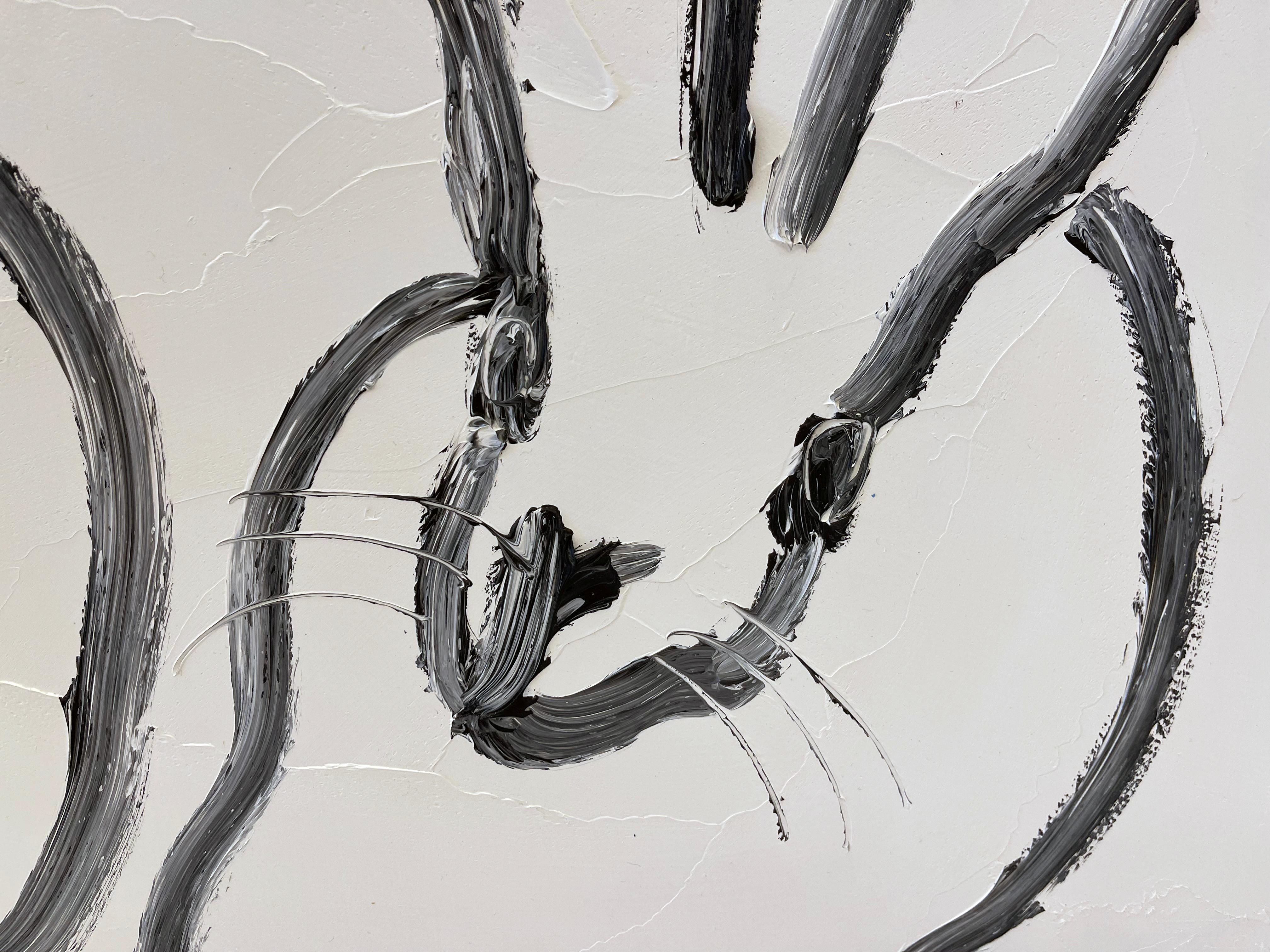 3 (Bunnies) - Painting by Hunt Slonem