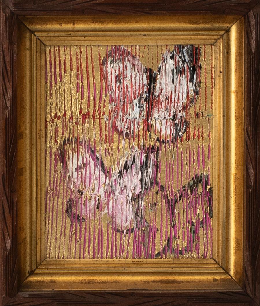 3 Butterflies (Pink) - Painting by Hunt Slonem