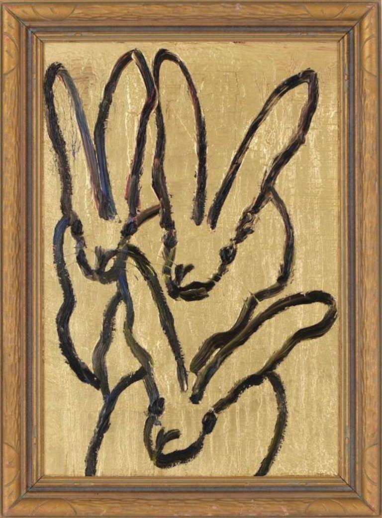 3 Play by Hunt Slonem

Black Gestured Bunnies on a Gold Background in an Antique Frame

Hunt Slonem is an American painter, sculptor, and printmaker whose work uniquely combines representational imagery with Abstract Expressionist renderings. Best