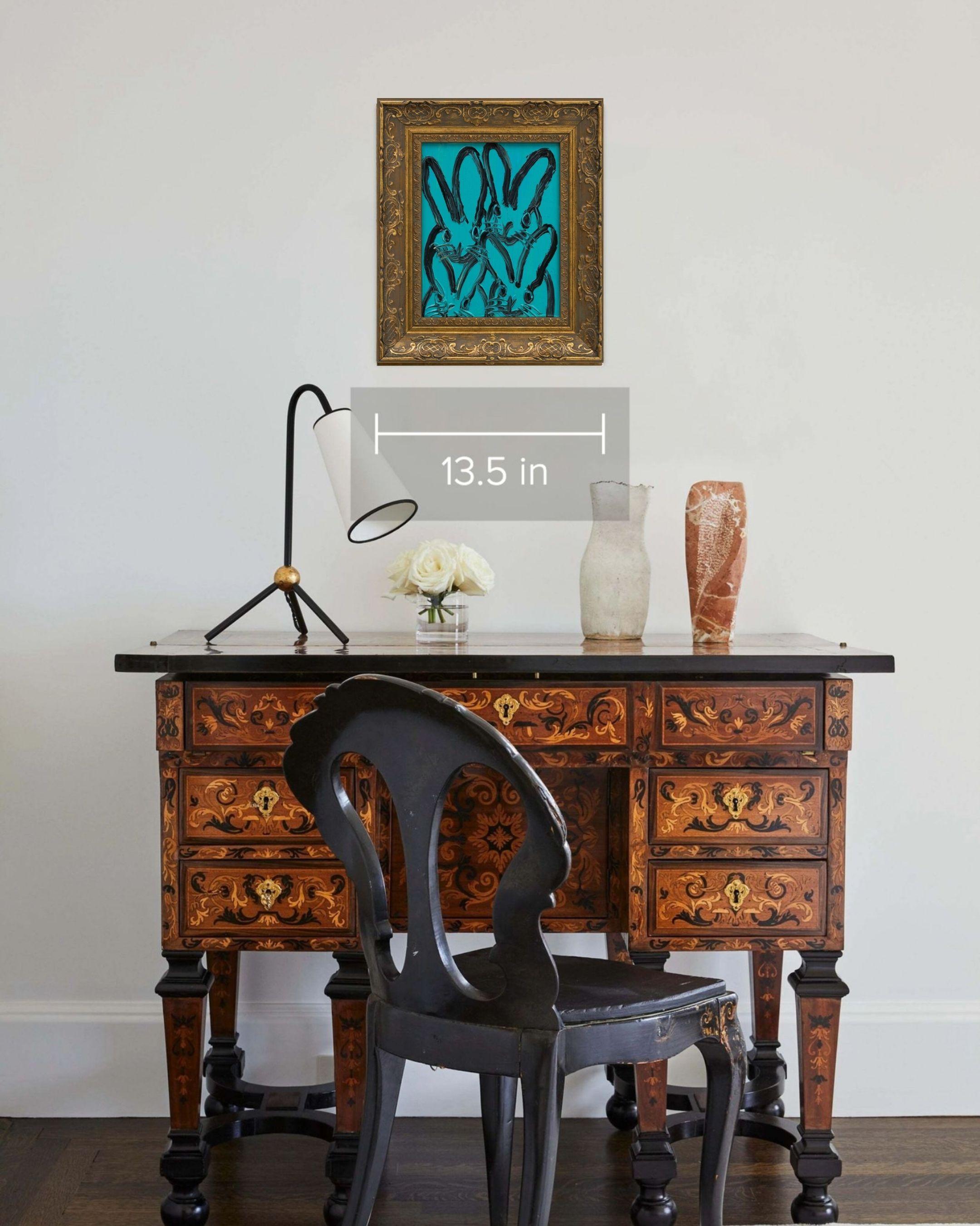 4 Teal - Postmoderne Painting par Hunt Slonem