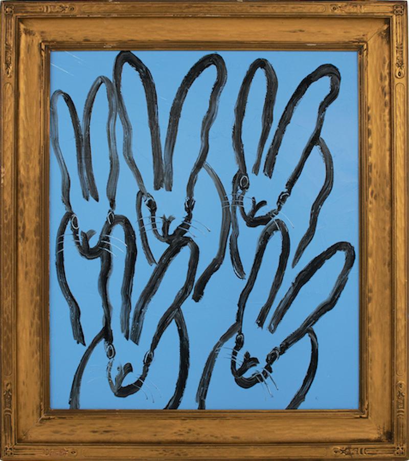 Hunt Slonem Animal Painting - 5 Blue Skylark (JW0113)