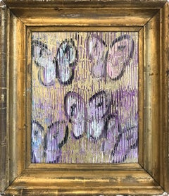 "#5 Butterflies" Oil and Mixed Media Painting on Wood Panel