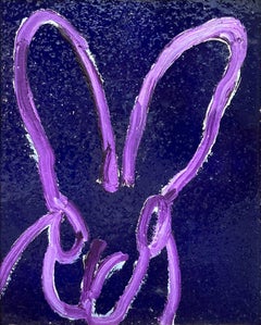 "Amethyst" Light Purple Bunny on Purple Background Oil Painting on Wood Panel