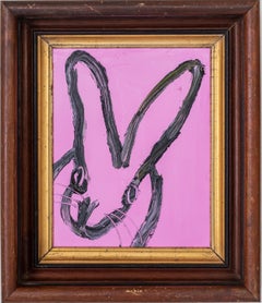 Audrey 5 - gestural rabbit painting by Hunt Slonem