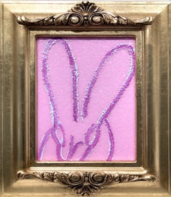 "Audrey Hepburn" Diamond Dust Bunny on Pink Background Oil Painting Wood Panel
