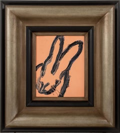Balio by Hunt Slonem - orange gestural oil painting in vintage frame