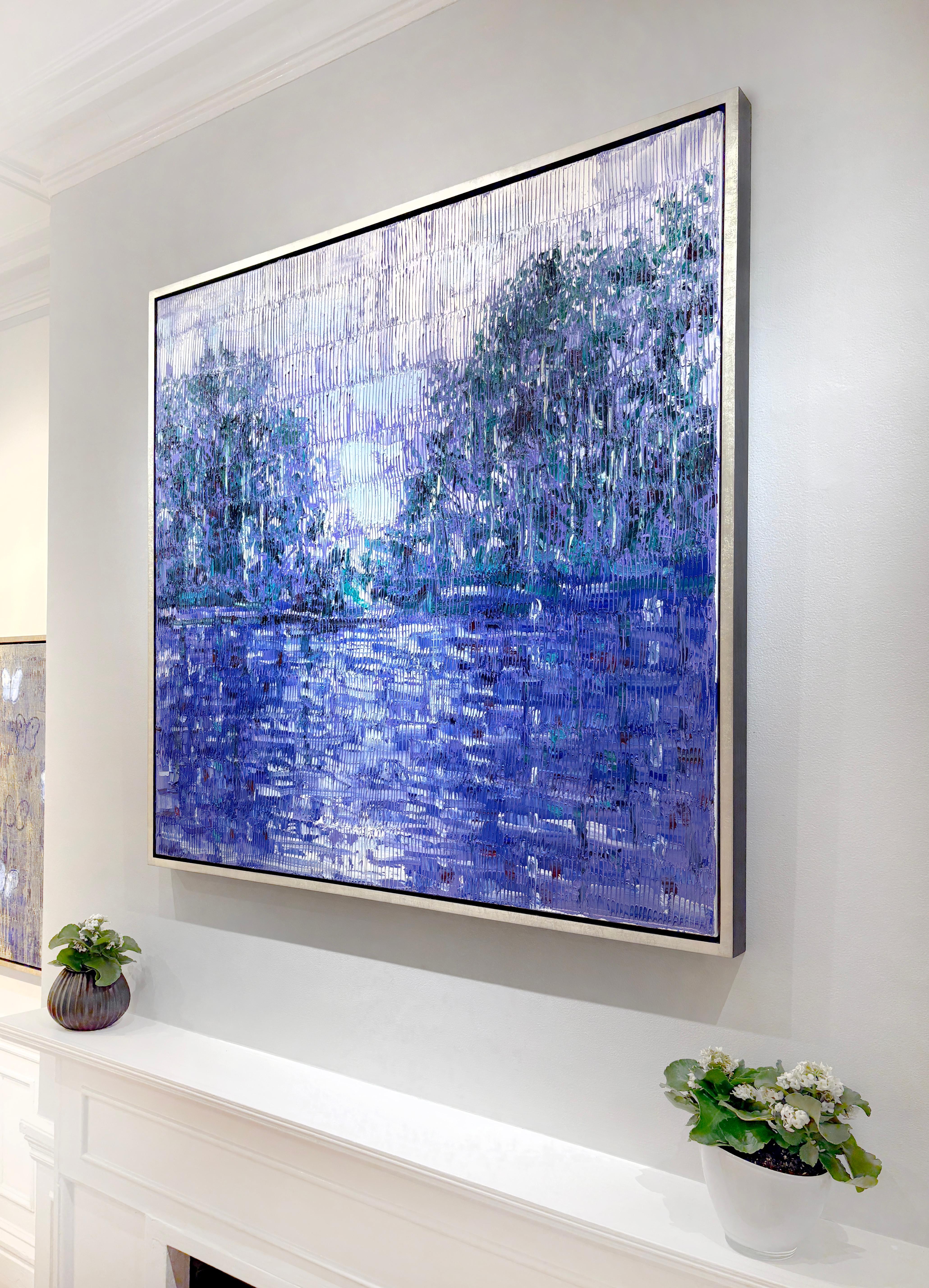 Casinò Bayou - Landscape Painting Blu di Hunt Slonem