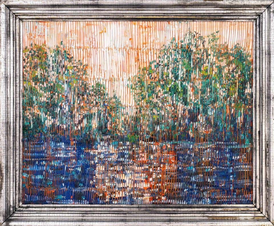 Bayou Madewood (La Fouche) Oil Painting on Wood, Framed, Post-Modern