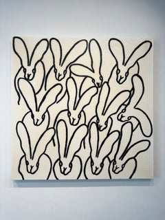 Black and White Bunny Painting 'White Diamond Dust (Hutch)'