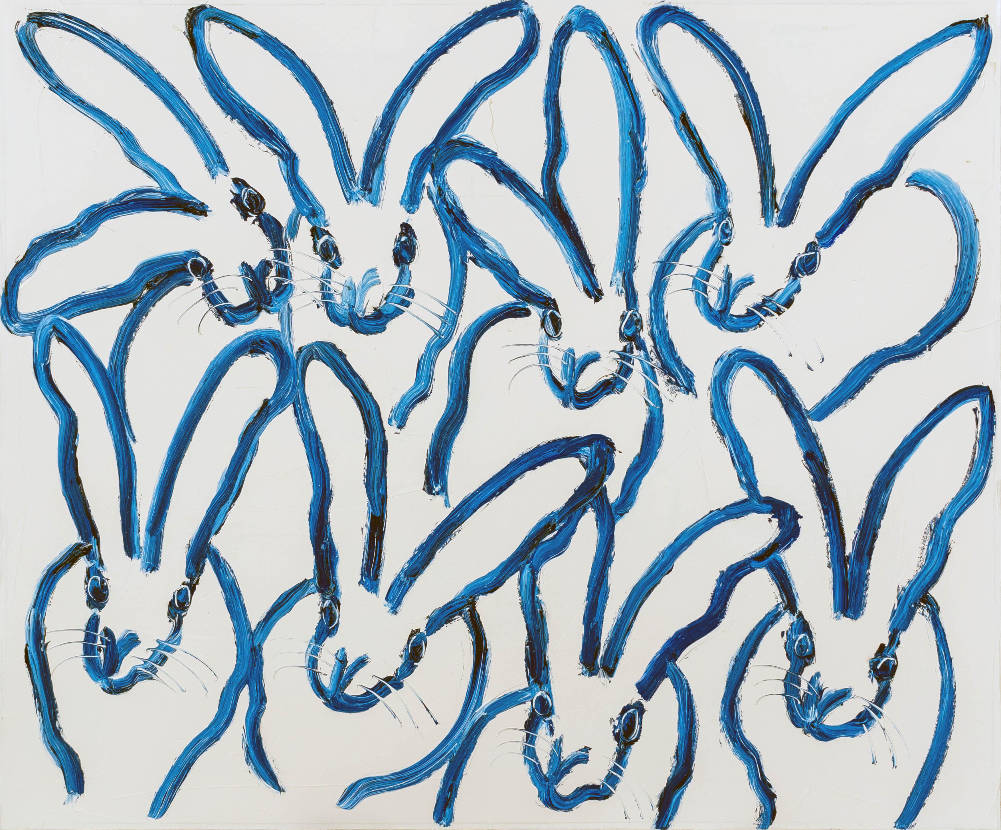 Hunt Slonem Animal Painting - Blu (bunnies)