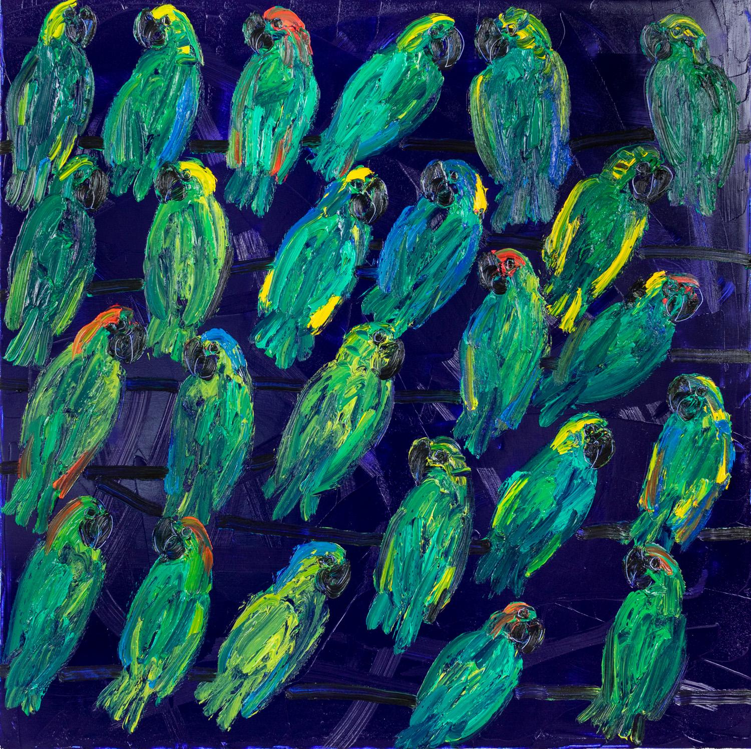 Blue Amazon - Painting by Hunt Slonem