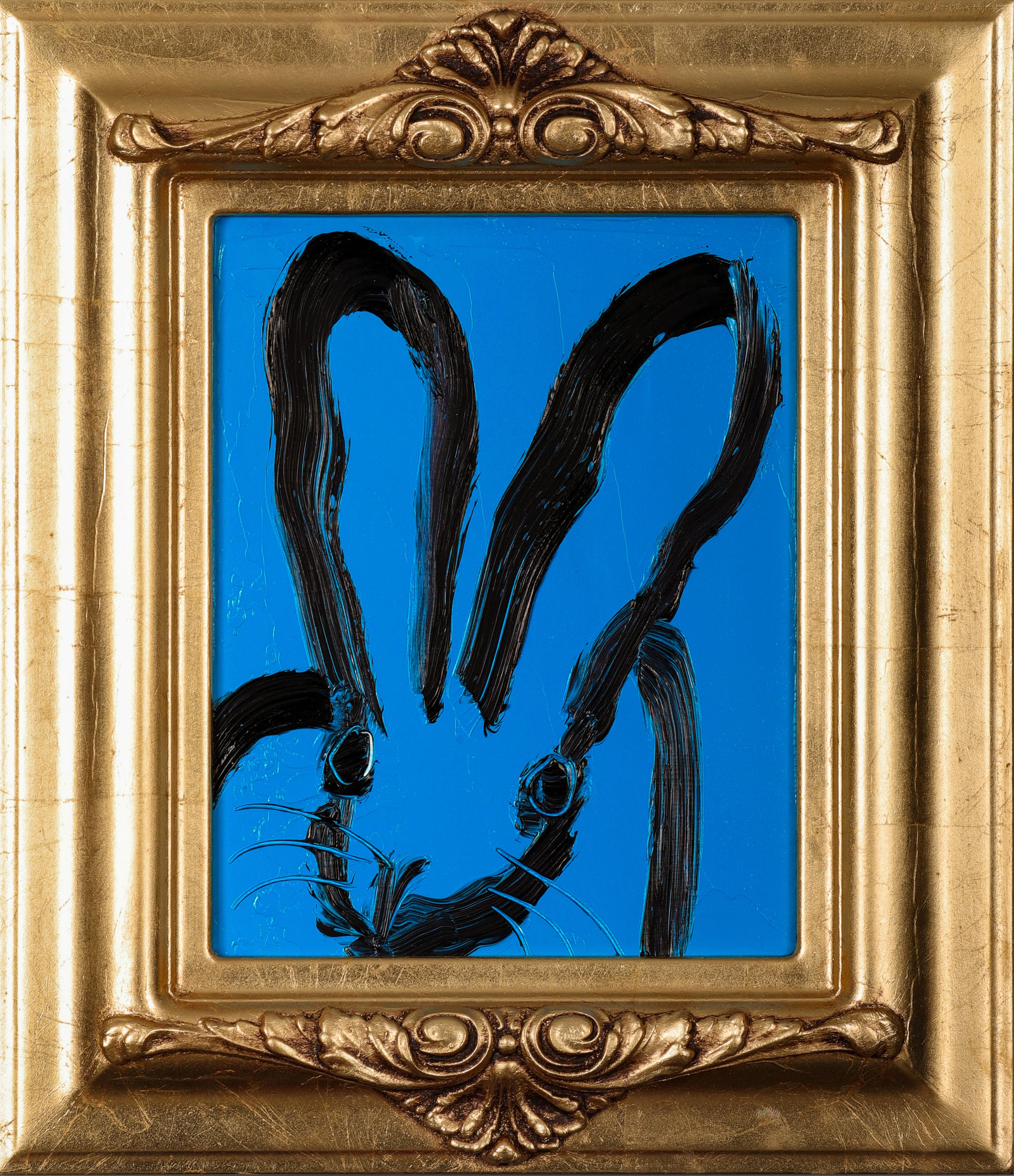 Hunt Slonem Rabbit Hunt Slonem - 'Blue Bunny 2' Unique Painting For Sale at 1stDibs