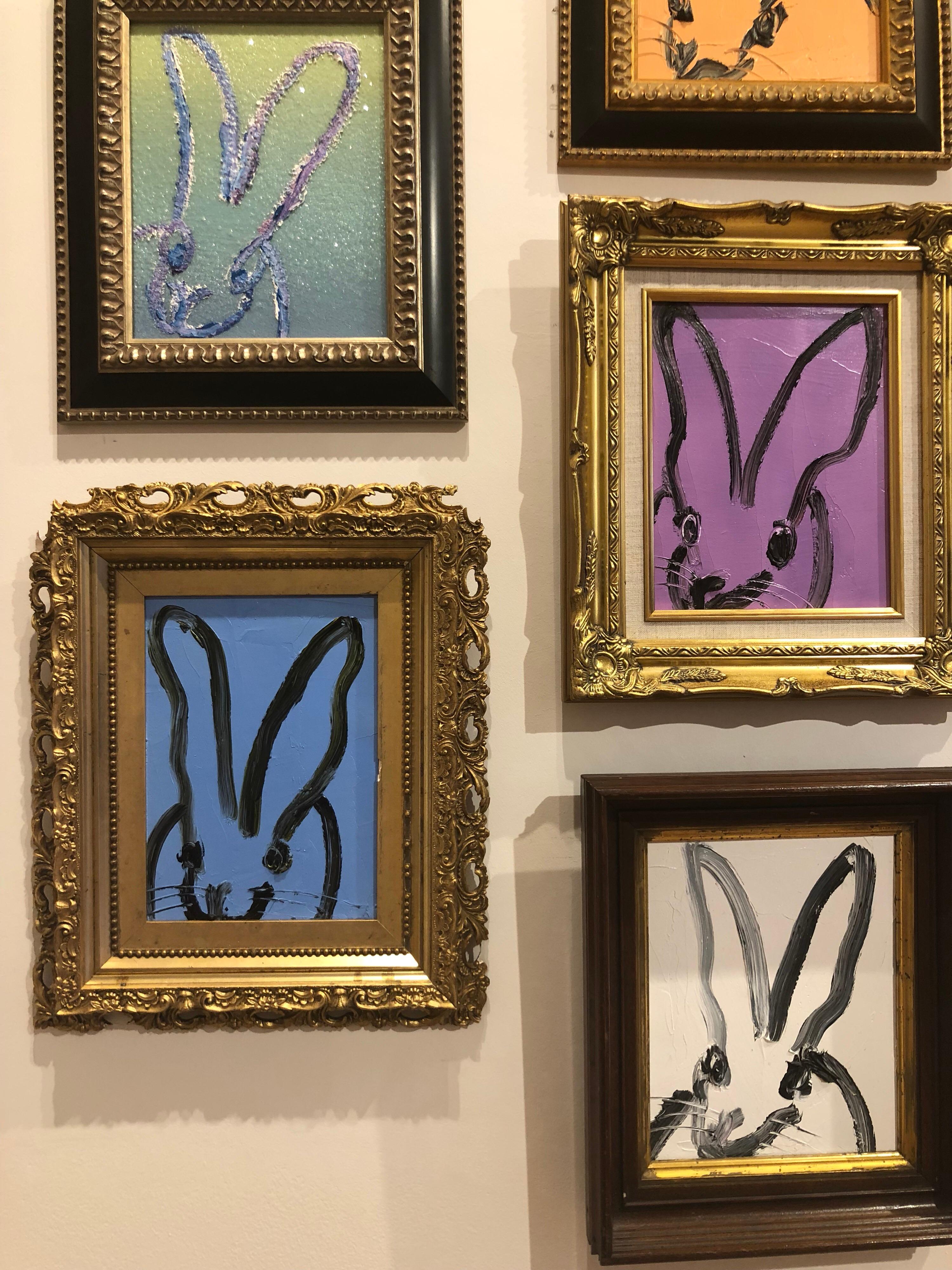 Blue Bunny - Painting by Hunt Slonem
