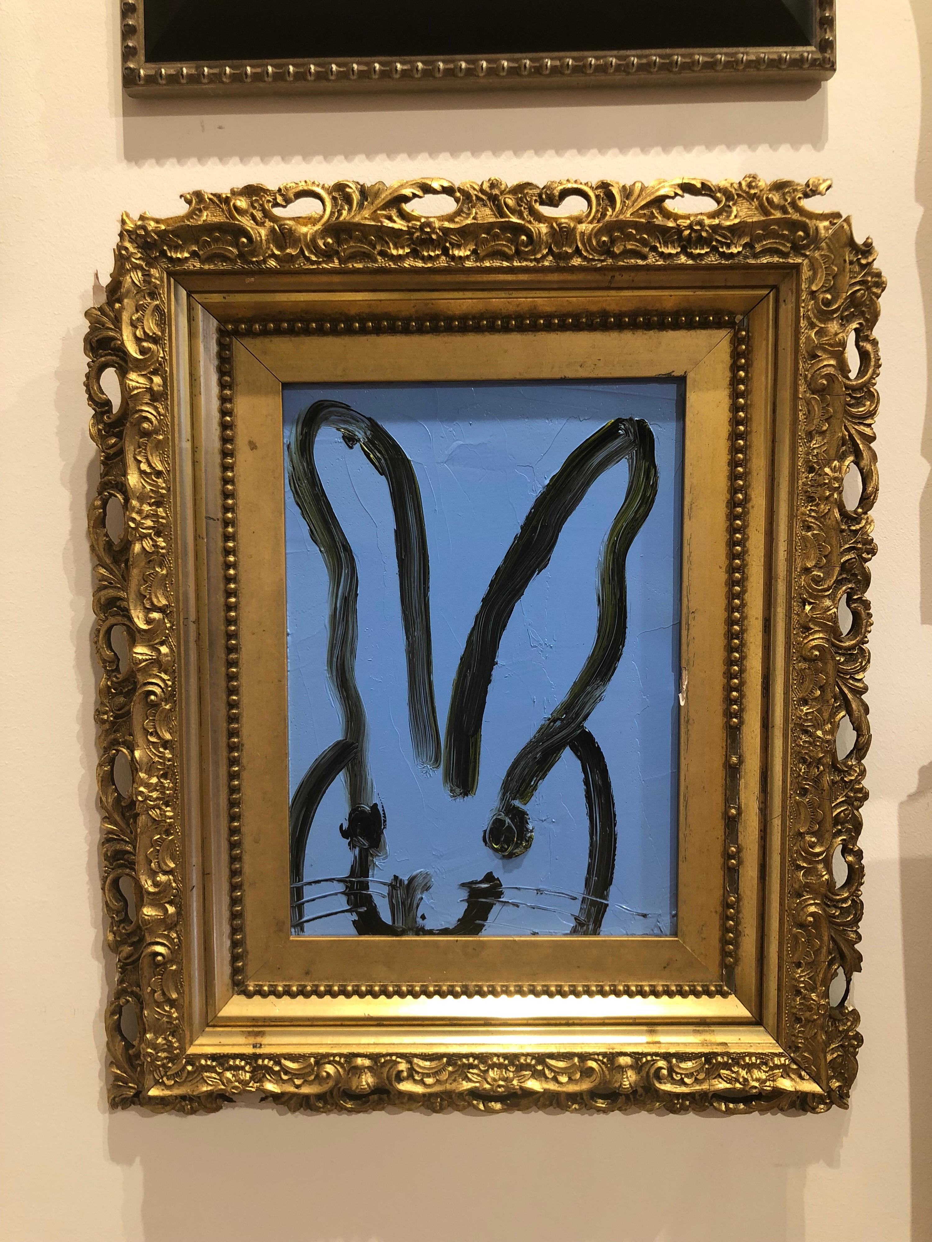 Blue Bunny - Contemporary Painting by Hunt Slonem